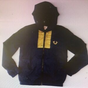 Navy and Yellow Hooded Jacket